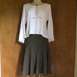 dm bm, LG, Brown Tweed Swing Skirt